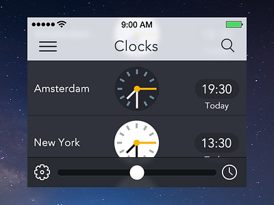 Clocks for iOS 7 design flat interface ios7 iphone ui user yay