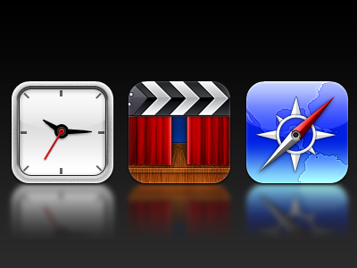 clock videos and safari - MOJO HD 2g 3gs 4 client default icons iphone map replacement theme work
