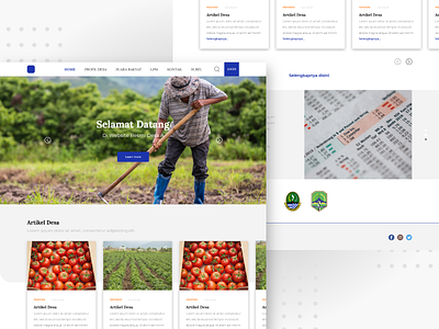 Landing Page Village Website (Website Desa) adobexd design frontend design frontend development landingpage ui uiux ux web webdesign website design xd