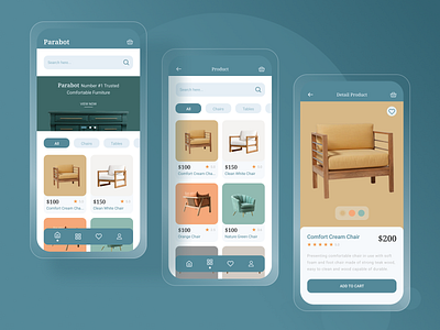 Parabot Furniture Mobile App design figma figma design mobile app mobile design mobile ui ui uiux ux webdesign