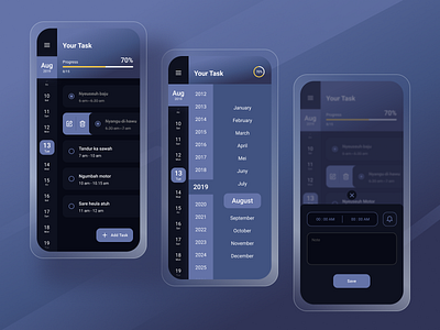 Simple Task Management (Dark Mode) figma figma design figmadesign mobile app mobile design mobile ui ui uiux ux webdesign