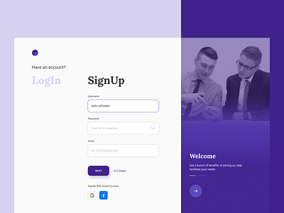 Signup Page Exploration