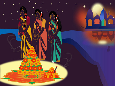 bathukamma illustration