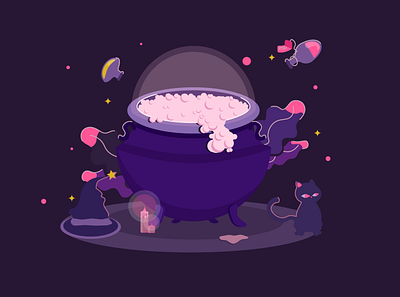 A Witches' Cauldron cauldron illustration illustrator vector witcher witches cauldron