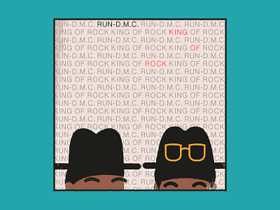 Hip Hop Covers: King Of Rock (1985) album cover grunge hip hop music rap remake rock run dmc vector