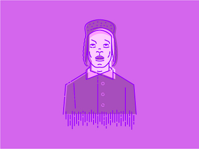 PURPLE A$AP asap rocky hip hop mc portrair purple rapper vector