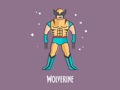 Flat Wolverine comic flat design vector wolverine x men