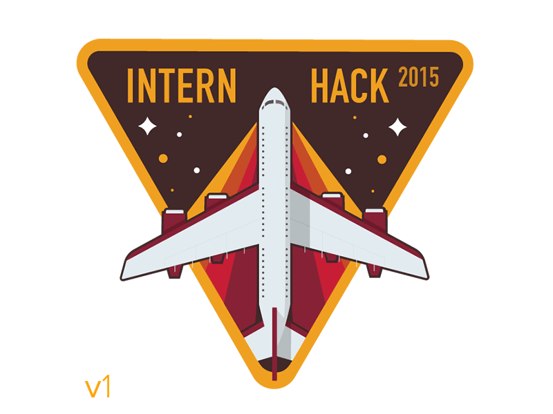 Hackathon Badge airplane badge boeing hackathon illustration intern jet sticker