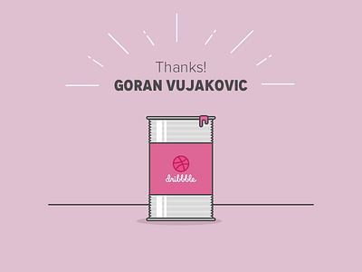 Thanks Goran Vujakovic cans dribbble icon illustration outline pink thanks