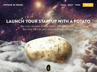Potato In Space clouds freelance portfolio potato rocket space start up