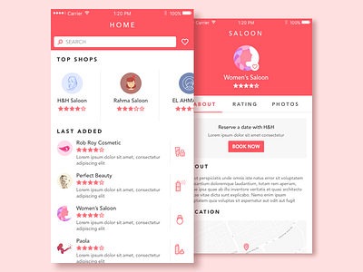 Saloon Shops App app beauty ios red