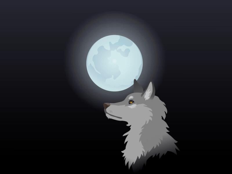 Three Wolf Moon animation after effects lottie needs more wolves vector illustration