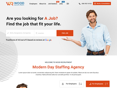 Wood Recruitment branding design ui ux web