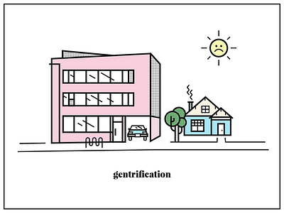 gentrification architecture editorial gentrification illustration minimal minimalist modern