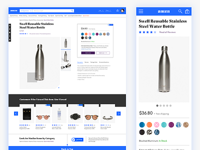 Amazon Product Page Redesign amazon blue flat minimal modern product ui ux website