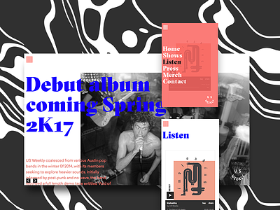 usweekly.band brutalist minimalist modern music serif typography ui ux web design