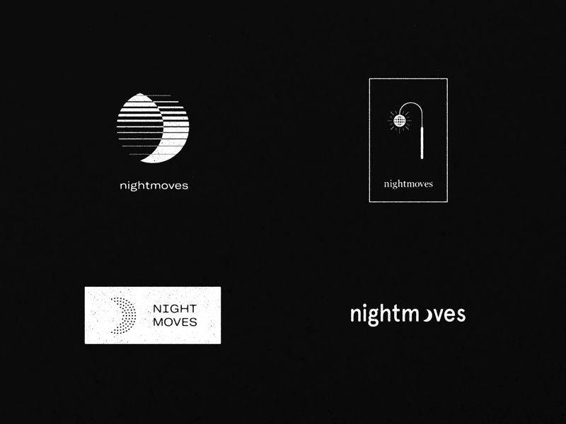 Nightmoves Logo Explorations logo minimalism modern music single color