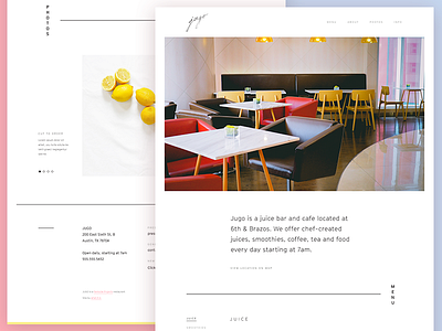 Jugo Fresh Juice - website ecommerce minimal restaurant typography ui website white space