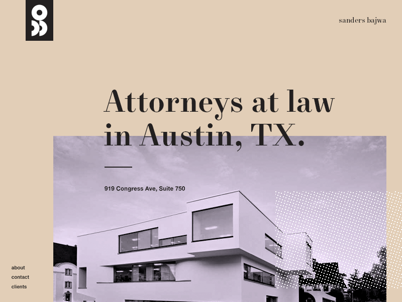 Sanders Bajwa logo and site early explorations by Ryan David Curtis on Dribbble