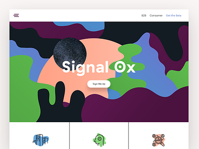 Signal 0x Landing Page abstract collage illustration landing page ui website