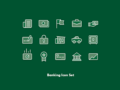 Banking Icon Set banking icon illustration monochrom ui
