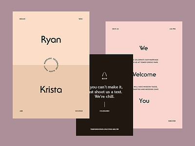 Party Invites color invitations minimalism print typography