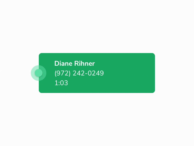 Call Bubble Interaction States motion design interaction design saas software front end ui