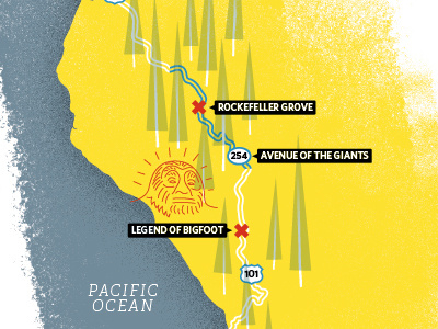 bigfoot bigfoot california map yellow