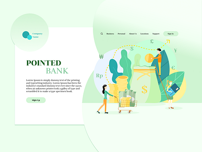 Finance Website Landing Page illustration landingpagedesign ui ux vector web