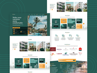 Qira Hotel Web Design - Part 1 booking booking app booking hotel design hero hero section homepage hotel hotel app hotel booking hotel web hotel website landingpage ui ux web web design web hotel webdesign website