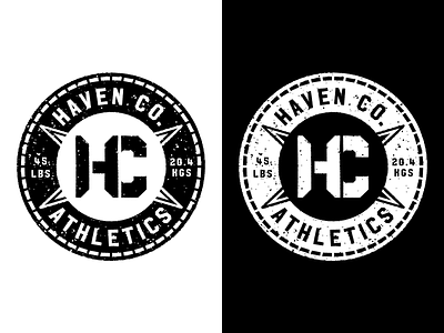 Haven Co Logo adobe illustrator athletes branding concept distressed graphic design gym lifting logo sports typography vector weight