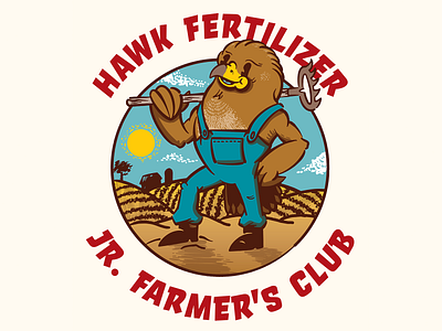Hawk Fertilizer Mascot adobe illustrator branding cartoon character design design graphic tee hand drawn illustration mascot screenprint vector