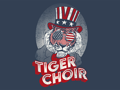 Vintage Tiger Choir Logo Tee adobe illustrator character design design distressed graphic design graphic tee illustration mascot texture tiger vector