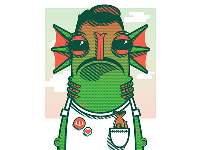 We Are Monsters Vol. 03 adobe illustrator character design concept fish graphic design halftones illustration monsters punk skater swamp creature vector