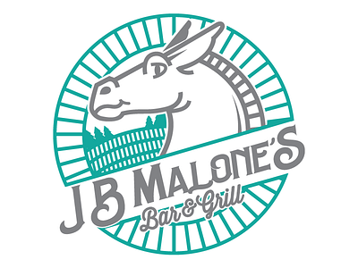 J. B. Malone's Logo bar branding emblem logo mule rustic seal typography