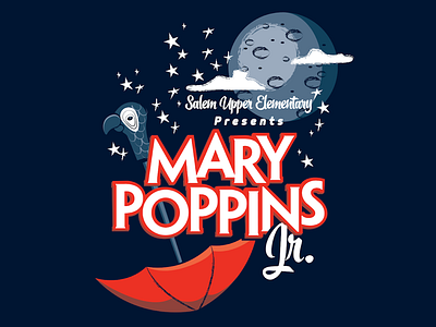 Mary Poppins Jr. Shirt Design adobe illustrator design disney graphic design graphics illustration mary poppins screen printing shirt storybook tee type typography vintage