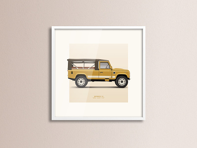 Land Rover Defender 110 Van Soft Top car design digital art illustration land rover minimal poster print vector