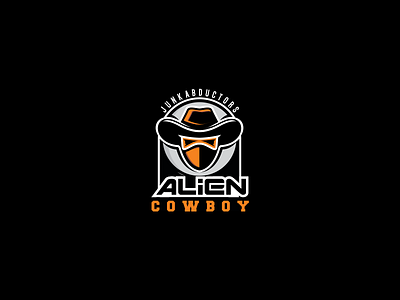 alien cowboy logo vector