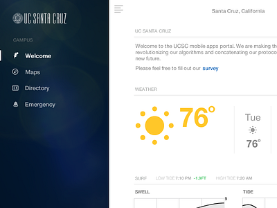 mobile portal dashboard nav