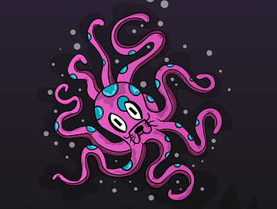 Deep Sea Creature character design fictional illustration octopus sea creatures vector