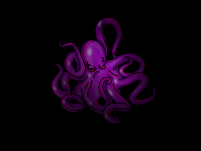 Octopus in the dark branding design illustration illustrator logo design octopus