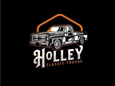 Holley Classic Trucks branding design car illustration illustrator logo logo design typogaphy vector vintage logo