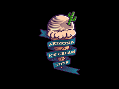 Arizona Ice Cream Tour branding design icecream icon illustration illustrator logo vector vintage logo