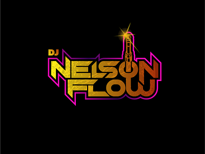 DJ Nelson Flow Concept band logo branding branding design dj dj flyer illustration illustrator logo logo design music logo typography