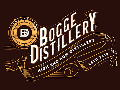 Bogge Distillery branding branding design design illustration illustrator label design logo logo design typography vector