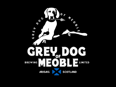 Grey Dog of Meoble Brewing LTD. branding brewing company design illustration illustrator label design logo logo design vector vintage logo