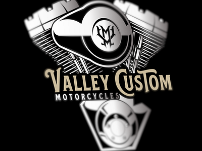 Valley Custom Motorcycles Logo branding branding design illustration logo logo design motorcycle typography vintage logo