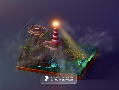 Foggy Island 🏝 3d 3ddesign 3dillustration 3disland 3dmodel art artwork blender cycles design graphic design island minimal model modeling pooyasetayesh pooyast portfolio render trend