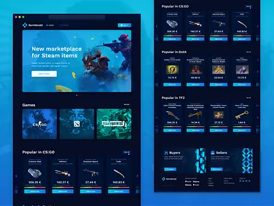 ItemHerald cs:go dota esports gaming marketplace p2p skins tf2 trading ui ux webdesign