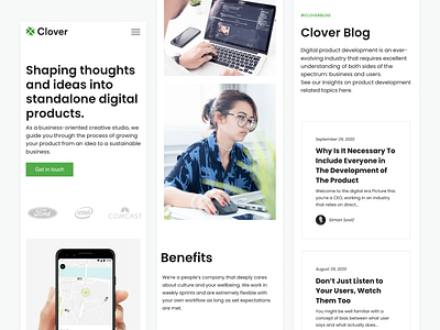 Clover agency branding clover ios mobile product design responsive studio ui ux web